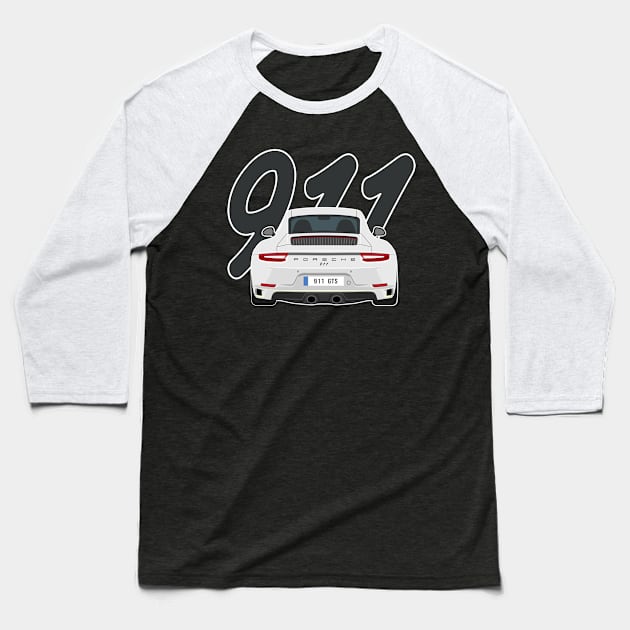 911 gts racing white Baseball T-Shirt by creative.z